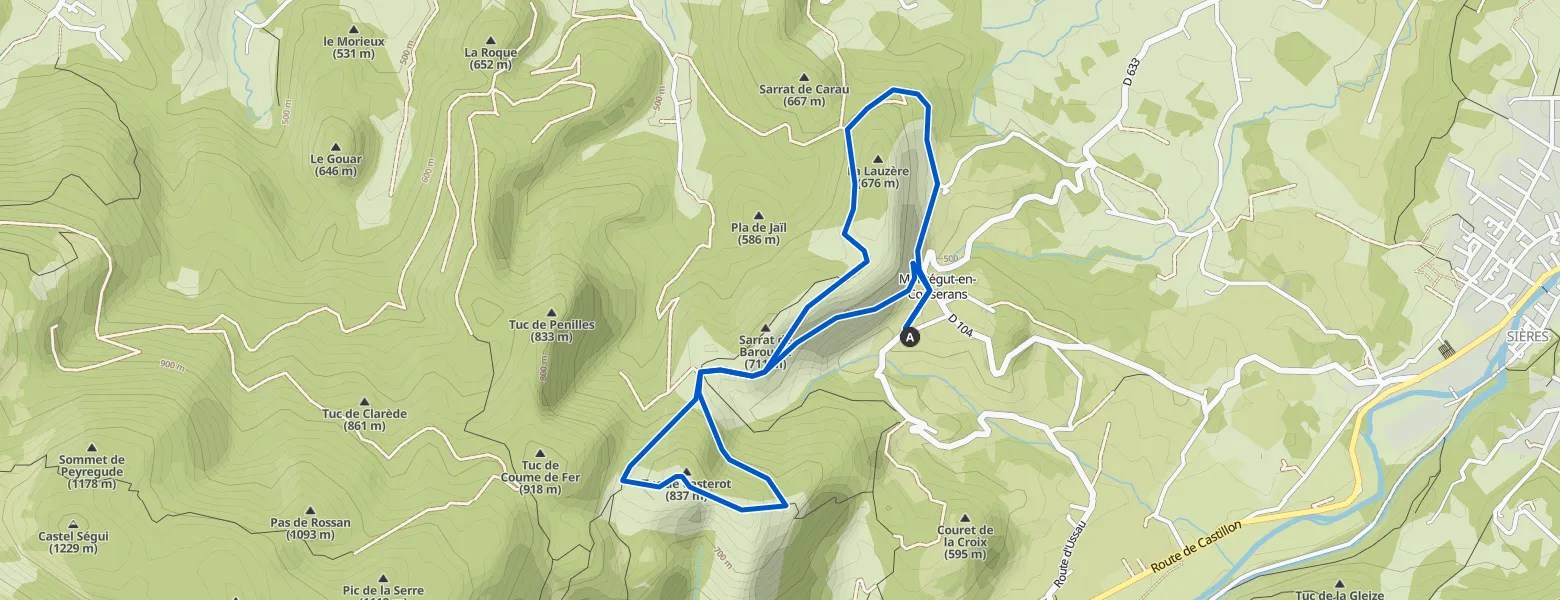 Circuit de la carrière de marbre depuis Montégut en Couserans